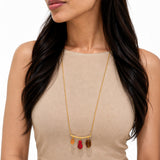 Cascade Bar Gold Plated Pendant Necklace