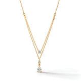 Aurora Drop Layer Diamond Gold Plated Necklace