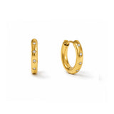 Eclipse Glow Diamond Gold Plated Hoop Earrings