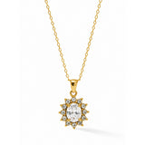 Starlume Floral Diamond Gold Plated Necklace