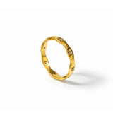 Velvet Wave Diamond Gold Plated Band Ring
