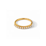 Everluxe Micro Pearl Gold Plated Ring
