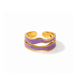 Purple Harmony Gold Plated Fashion Ring