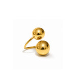 Gold Plated Dual Sphere Statement Ring