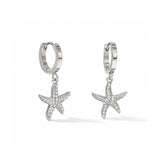 Silver Seastar Diamond Earring