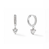 Silver Grace Heart Diamond Earring