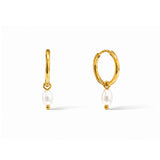 Minimal Micro Pearl Gold Plated Hoop Earrings