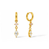 Pink Aurora Diamond Gold Plated Hoop Earrings