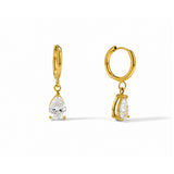 Opaline Heart Diamond Gold Plated Hoops