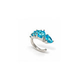 Silver Arctic Blue Diamond Earcuff
