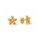 Gold Plated Petal diamond Earring