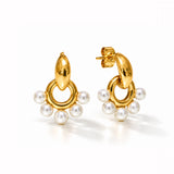 Maeve Duo Gold Plated Micro Pearl Earring