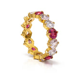 Red & White Crystal Ring