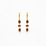 Garnet hoop danglers