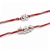 Sacred Om Pearl Bhaiya Bhabhi Rakhi Set