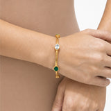 Golden Gemstone Cuff Gold Plated Bracelet