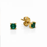 Emerald Solitaire Studs