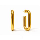 Sleek U Gold Plated Earrings