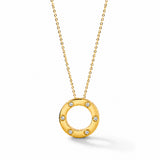 Halo Studded Gold Plated Necklace