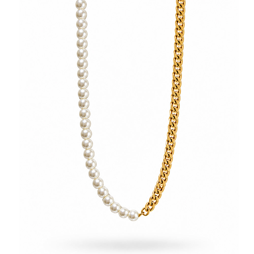 Dual Pearl Chain Necklace