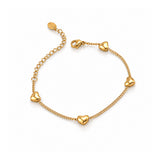 Enchanted Hearts Strings Gold Plated Bracelet