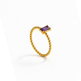 Amber Charm & Twist Ring