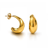 Glossy Drop Gold Plated Earrings