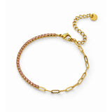 Pink Link Gold Plated Bracelet