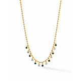 Elara Leaf Green Gold Plated Necklace