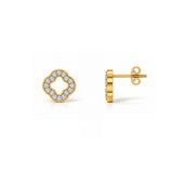 Elowen Diamond Clover Stud Earrings