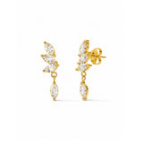 Flutter Vine Diamond Gold Plated Earrings