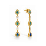 Blue Gold Plated Micro Diamond Earring