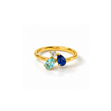 Ocean Gold Plated Blue Diamond Ring