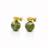 Green Muse Gold Plated Earrings