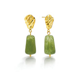 Green Stone Drop Earrings