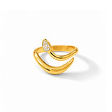 Fluid Muse Diamond Gold Plated Ring