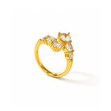 Triple Grace Diamond Gold Plated Ring