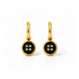 Black Clover Gold Plated Earrings
