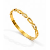 Elara Diamond Gold Plated Link Bangle