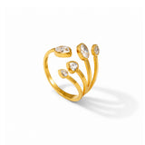 Velvet Twist Diamond Gold Plated Ring