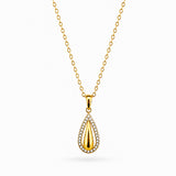 Pear Crystal Gold-Plated Necklace