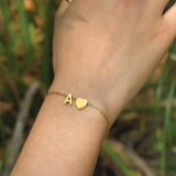 Heart & Initial Charm Bracelet