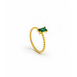 Amber Charm & Twist Ring