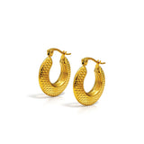 Gold-Toned Textured Hoop Earrings