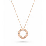 Halo Studded Rose Gold Necklace