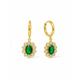 Rosette Green Gold Plated Earrings