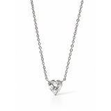 Silver Cupid Heart Diamond Necklace