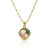 Floral Enamel Pendant