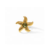 Starfish Gold Plated Charm Ring