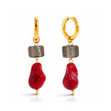 Crimson Stone Drop Earrings